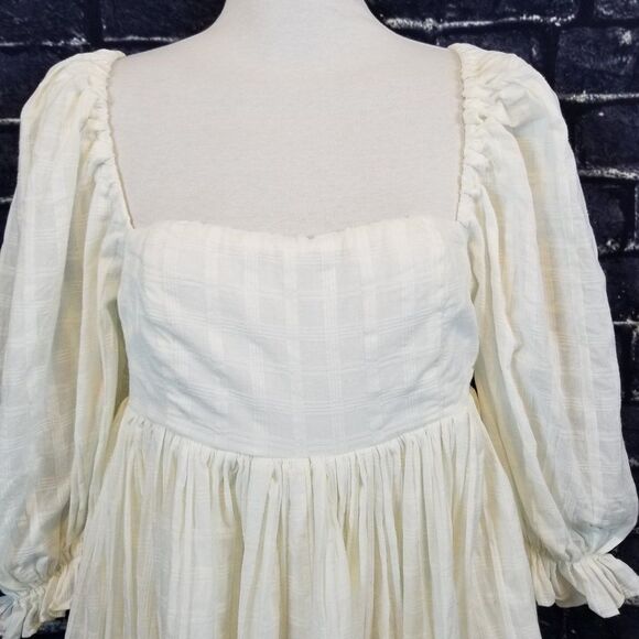 Ivory Mable Baby doll Dress with Balloon Sleeves Size Small - Picture 4 of 8